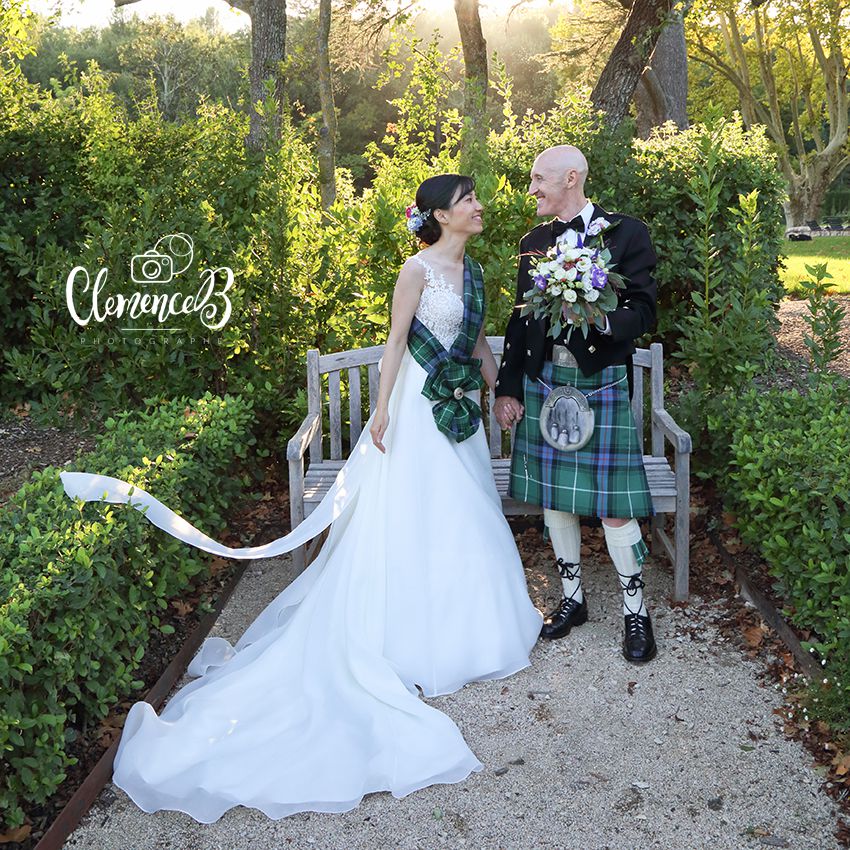 mariage écossais japonaise en provence Clémence B photographe
